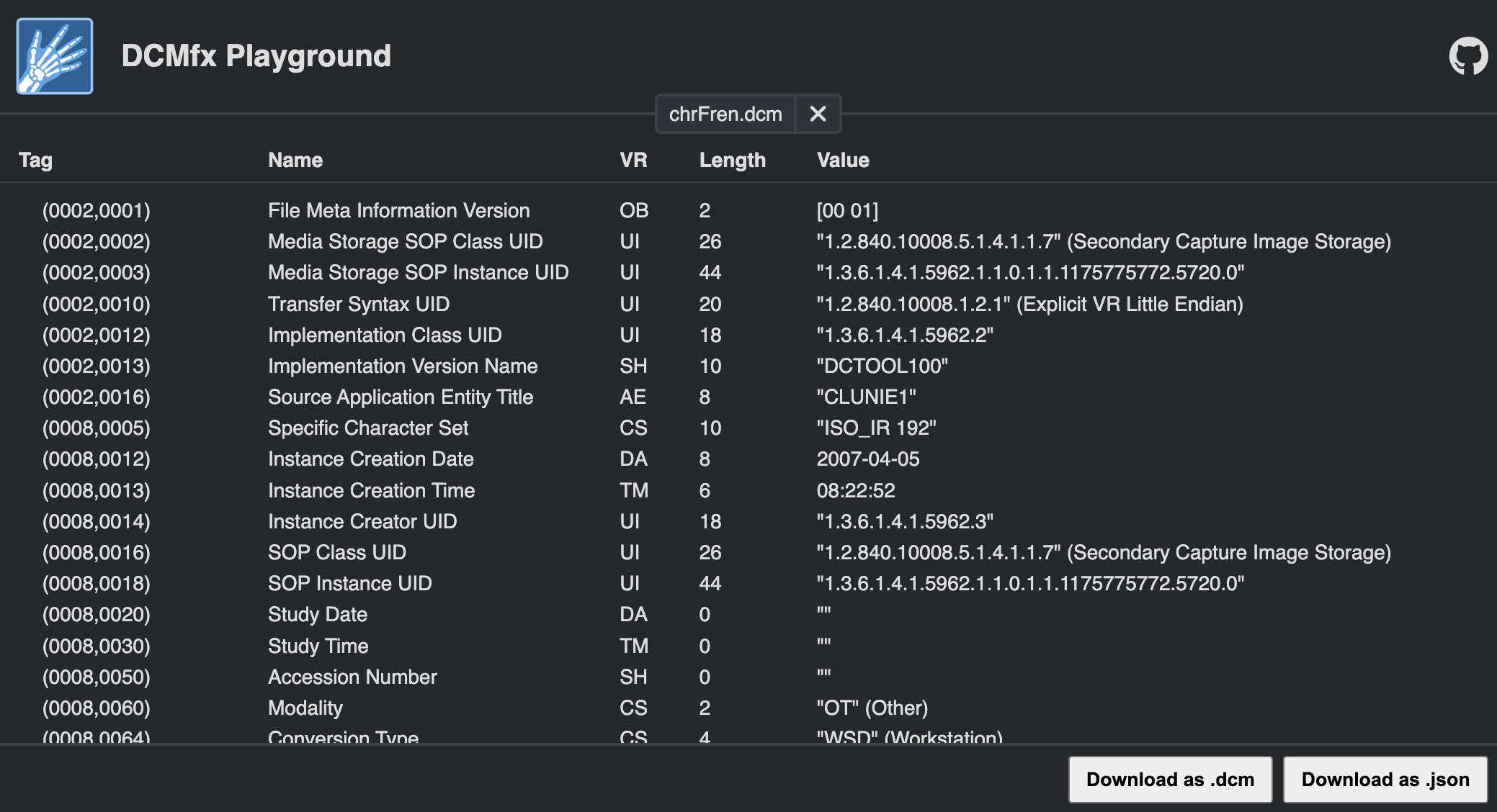 Demo of DCMfx Playground